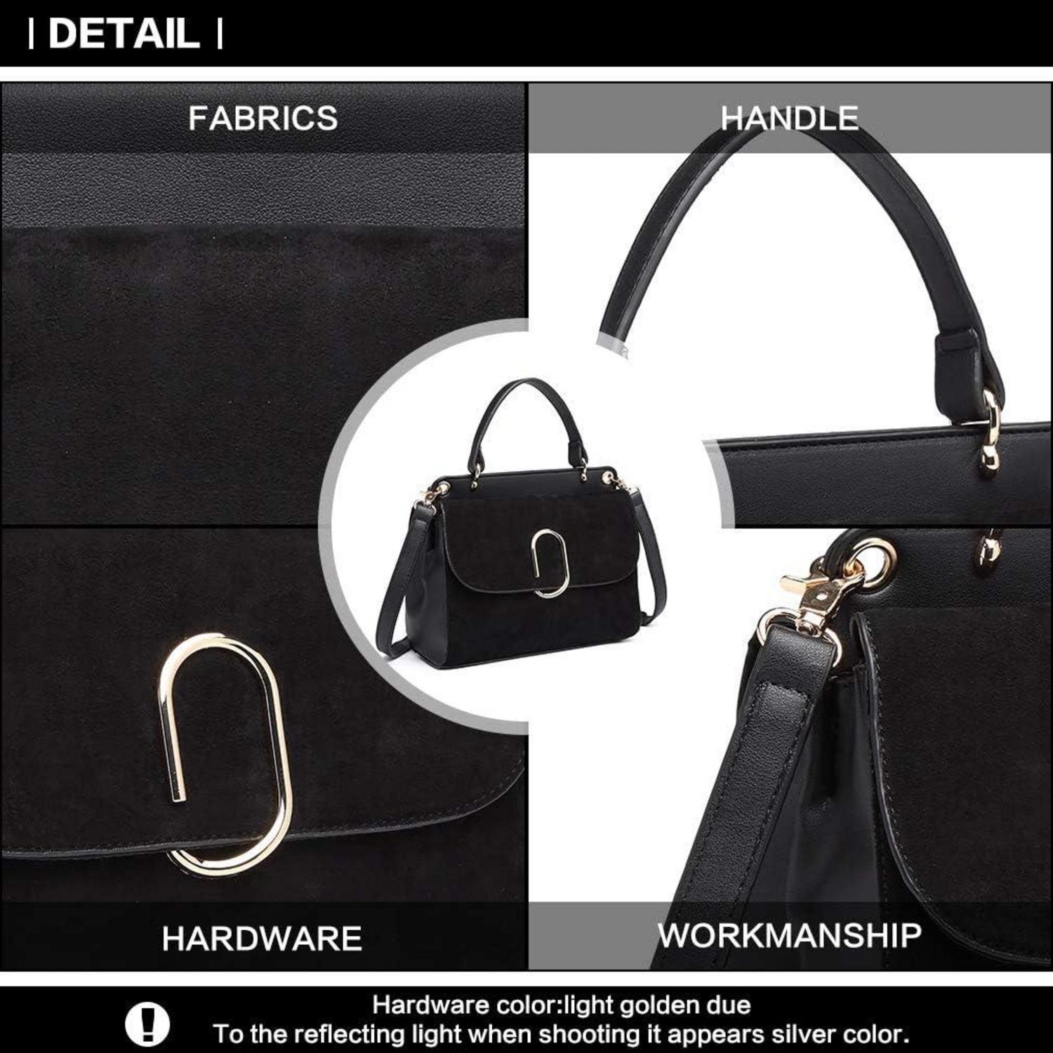 Elegante kleine Damenhandtasche Schwarz PU-Leder Umhängetasche