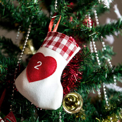 24x Adventskalender zum Befüllen Weihnachtskette Filz Säckchen Kinder