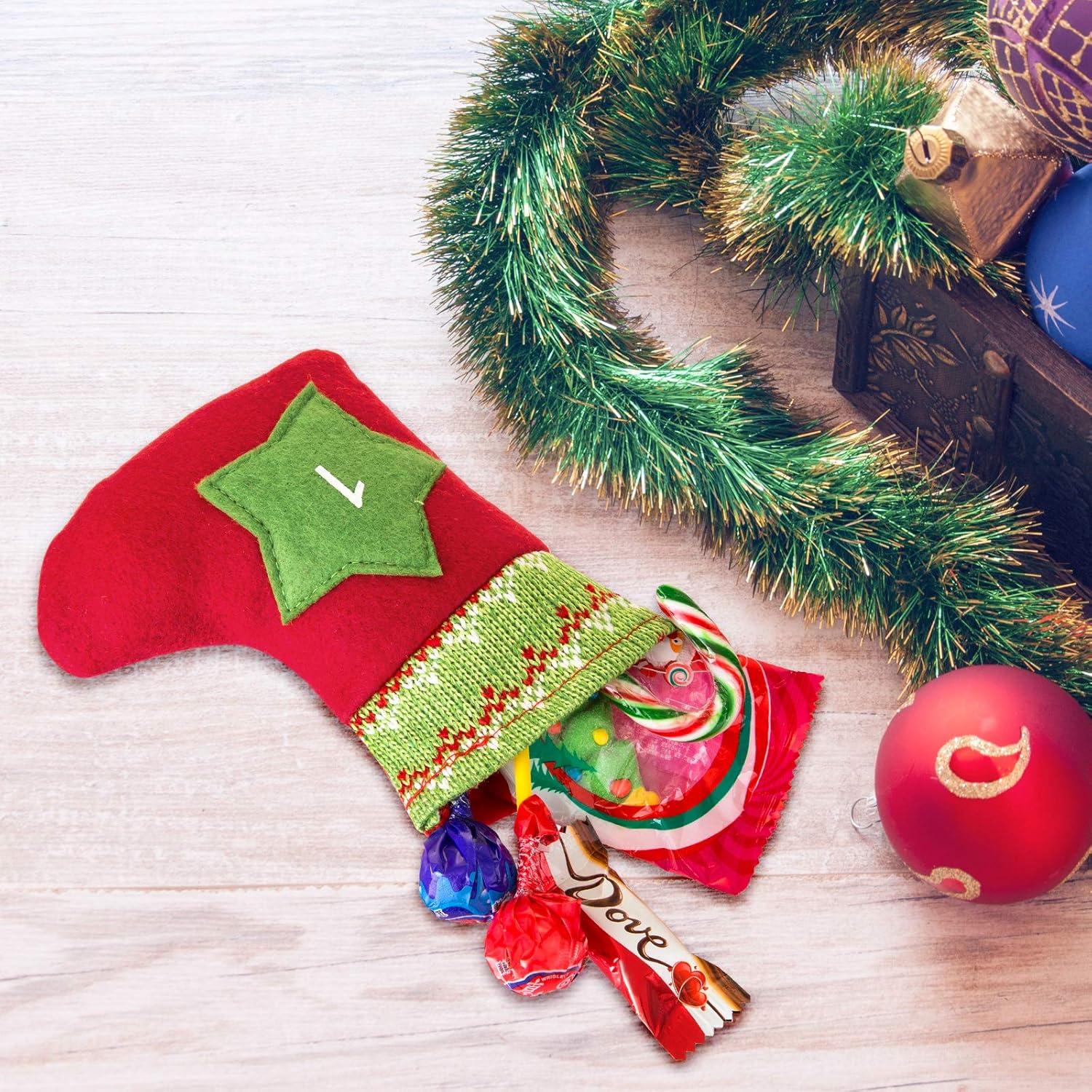 Kesote Adventskalender Weihnachtskalender Kette Filz Säckchen für Kinderflashdata