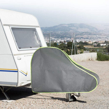 Deichselabdeckung Universal Wohnwagen Schutzhülle Reflektorbänd Grau