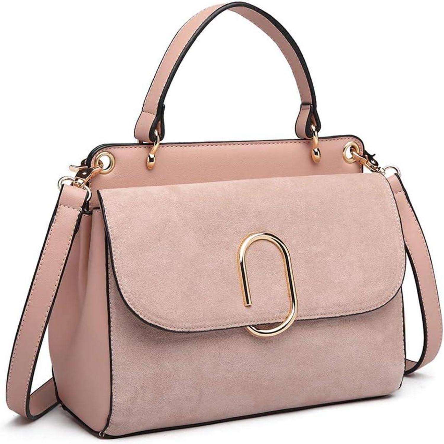Elegante Mini Umhängetasche Damen Kunstleder Handtasche S Rosa