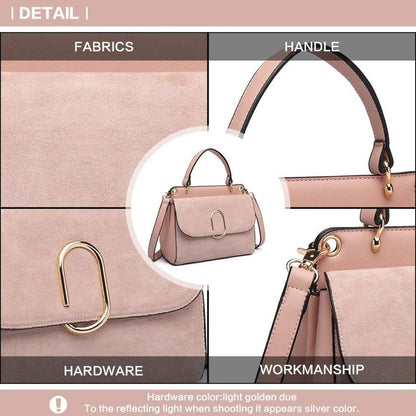 Elegante Mini Umhängetasche Damen Kunstleder Handtasche S Rosa