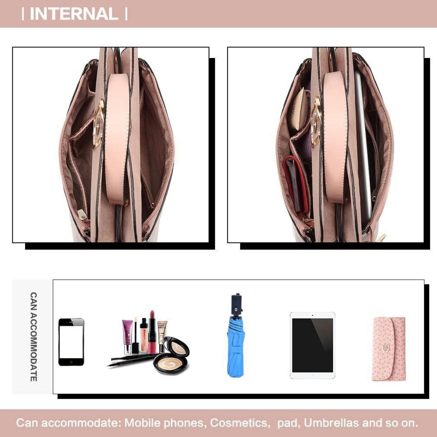 Elegante Damen Schultertasche Klein Henkeltasche Kunstleder S Rosa