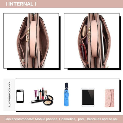 Elegante Damen Schultertasche Klein Henkeltasche Kunstleder S Rosa