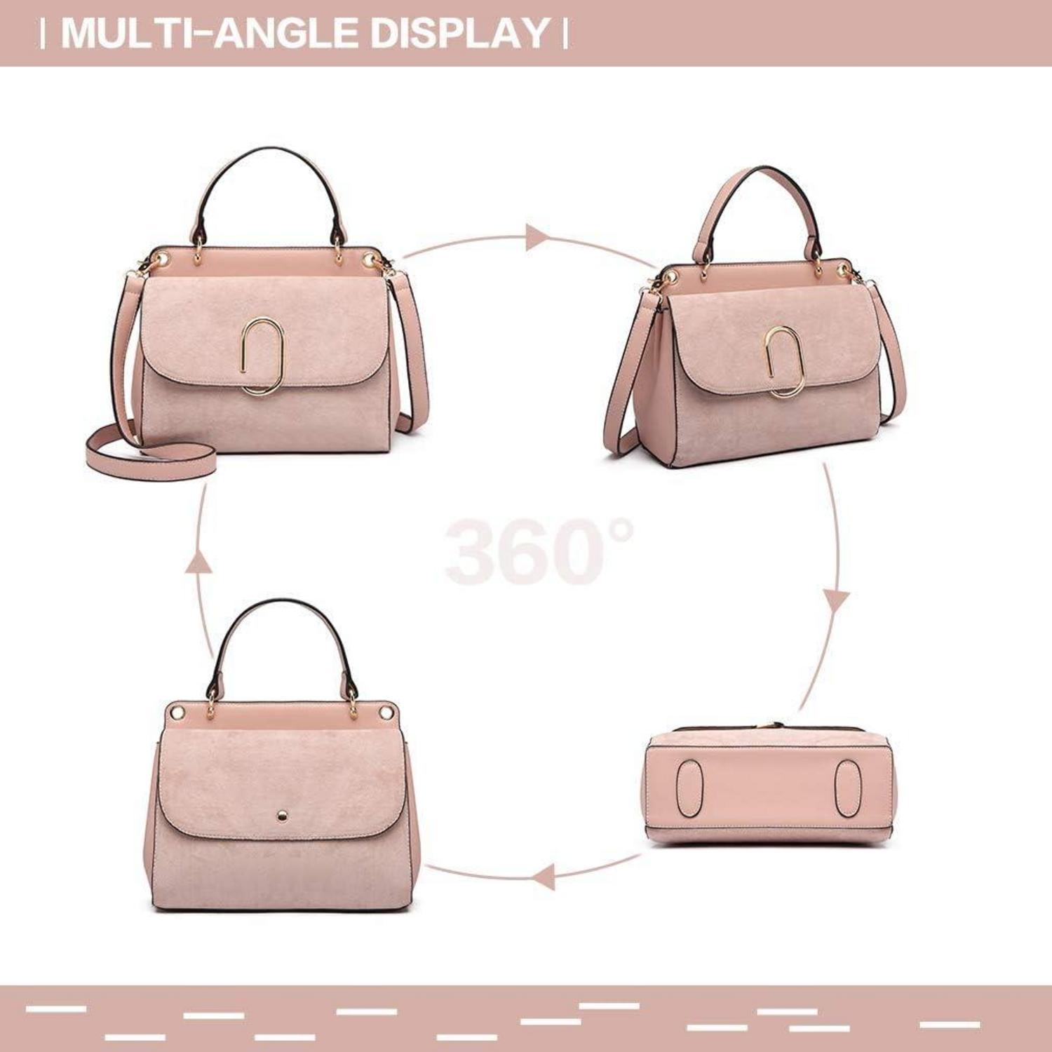 Elegante Damen Schultertasche Klein Henkeltasche Kunstleder S Rosa