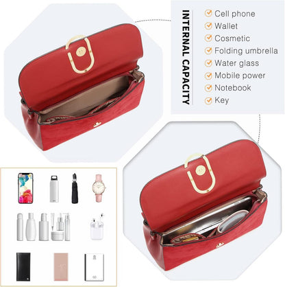 Elegante Damen Handtasche klein rot Schultertasche