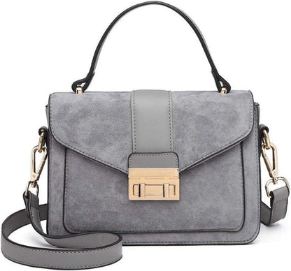 Damen Handtasche Klein Kunstleder Henkeltasche Elegant Schwarz