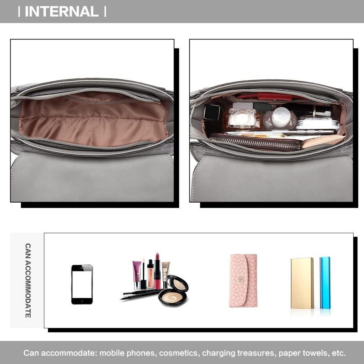 Elegante Miss Lulu Damenhandtasche Schultertasche Henkeltasche Schwarz