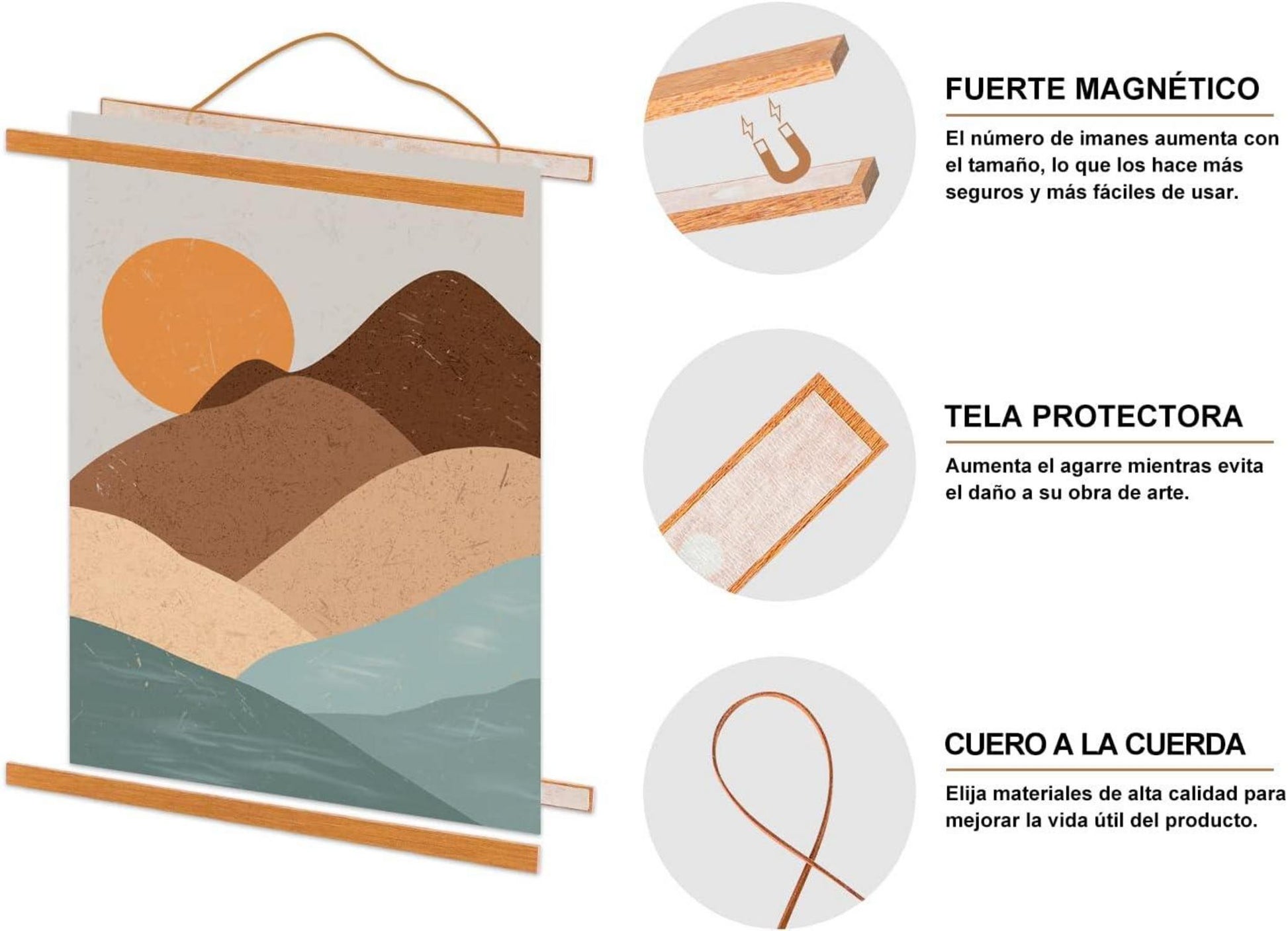 Holz Magnetische Posterschiene A3 30x40 Posterleiste Teakholz