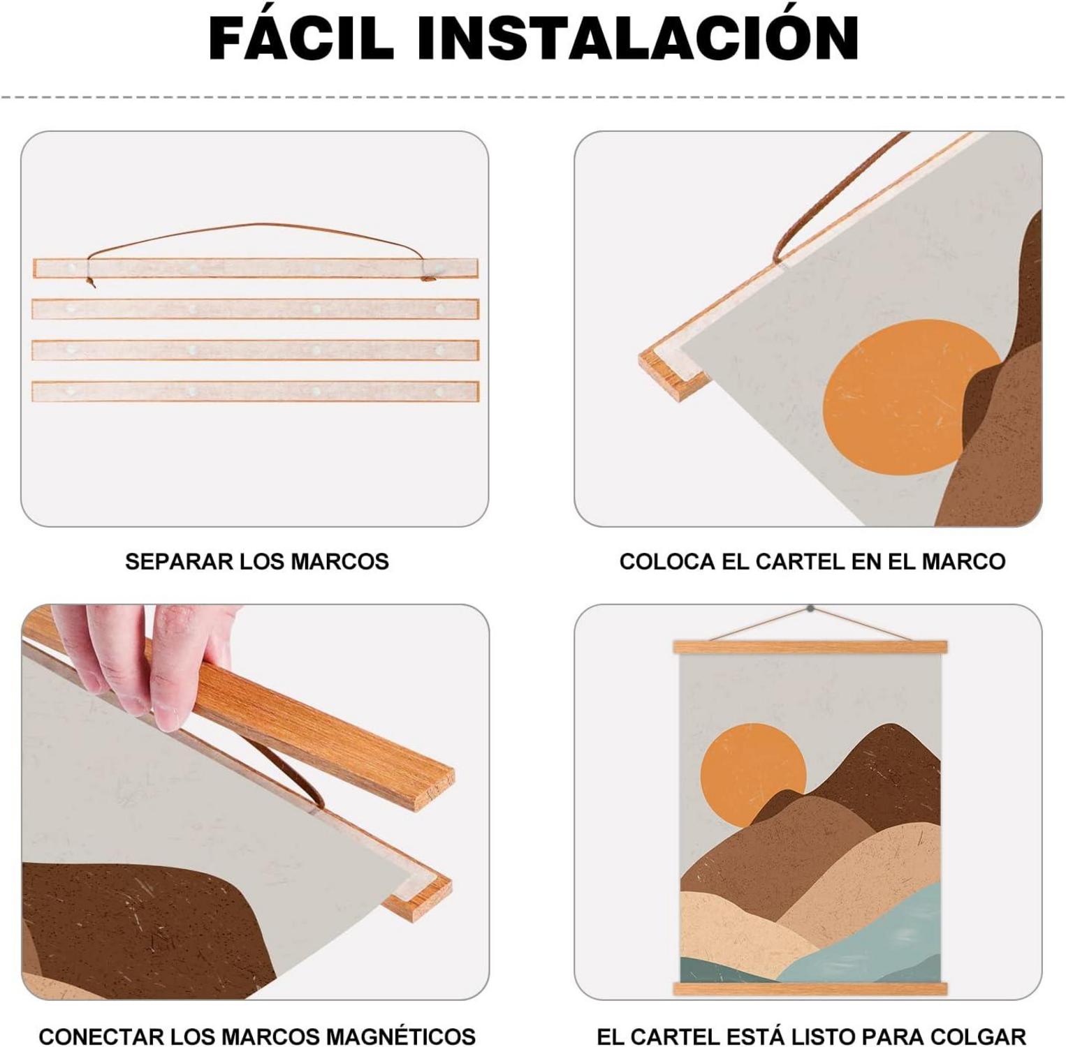 Posterleiste A3 Magnetisch Holz Teakholz 30x40cm starkem Magnet