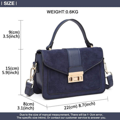 Miss Lulu Damen Handtasche Suede Umhängetasche