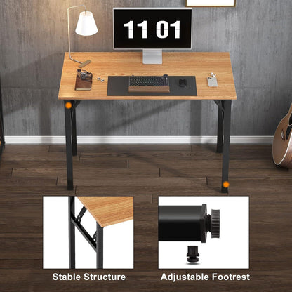 Schreibtisch Computertisch 100x60x75 cm Teak Schwarz Home Office