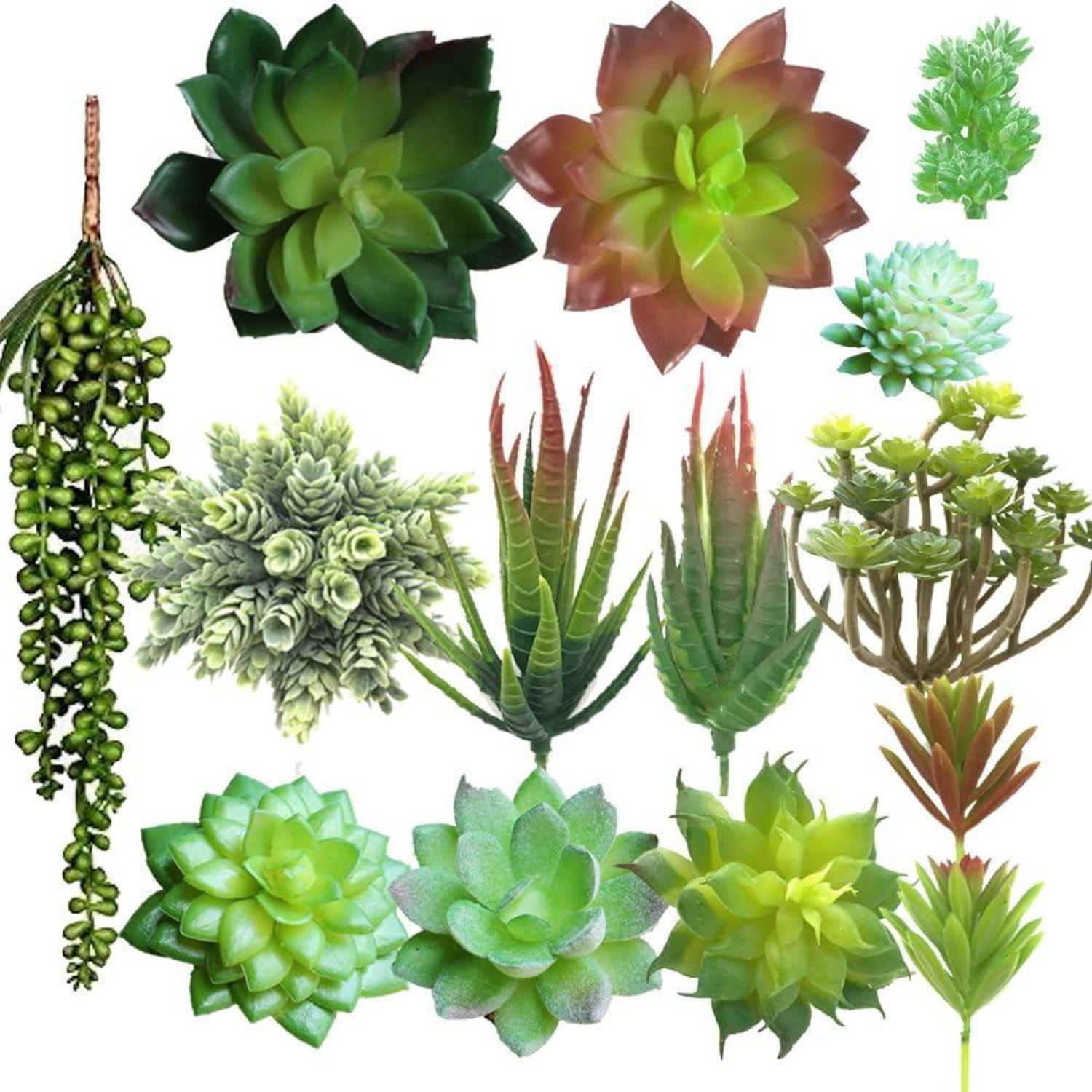 Künstliche Sukkulenten Set Faux Echeveria Bouquet Coastal Cottage 14x
