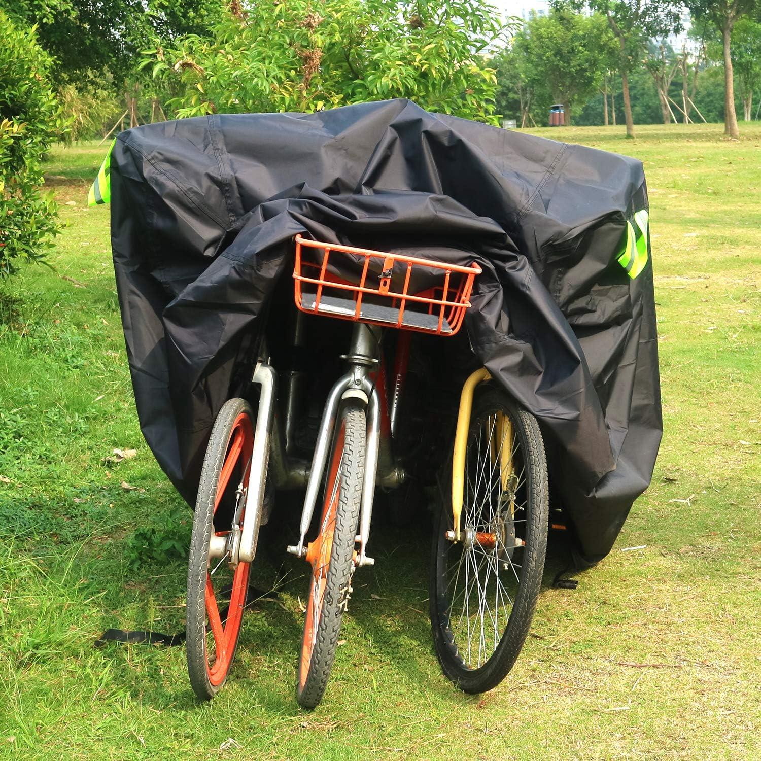 Fahrradabdeckung Wasserdicht 210D-Oxford Schwarz 2-3 Fahrräder