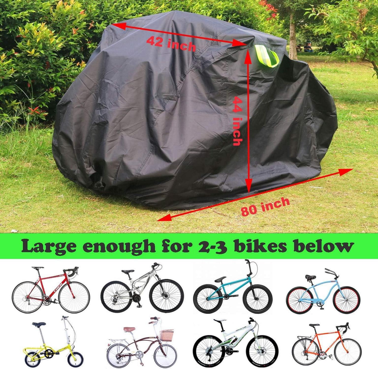 FUCNEN Große Fahrradabdeckung Wasserdicht 210D-Oxford Schwarz Entrance Cover