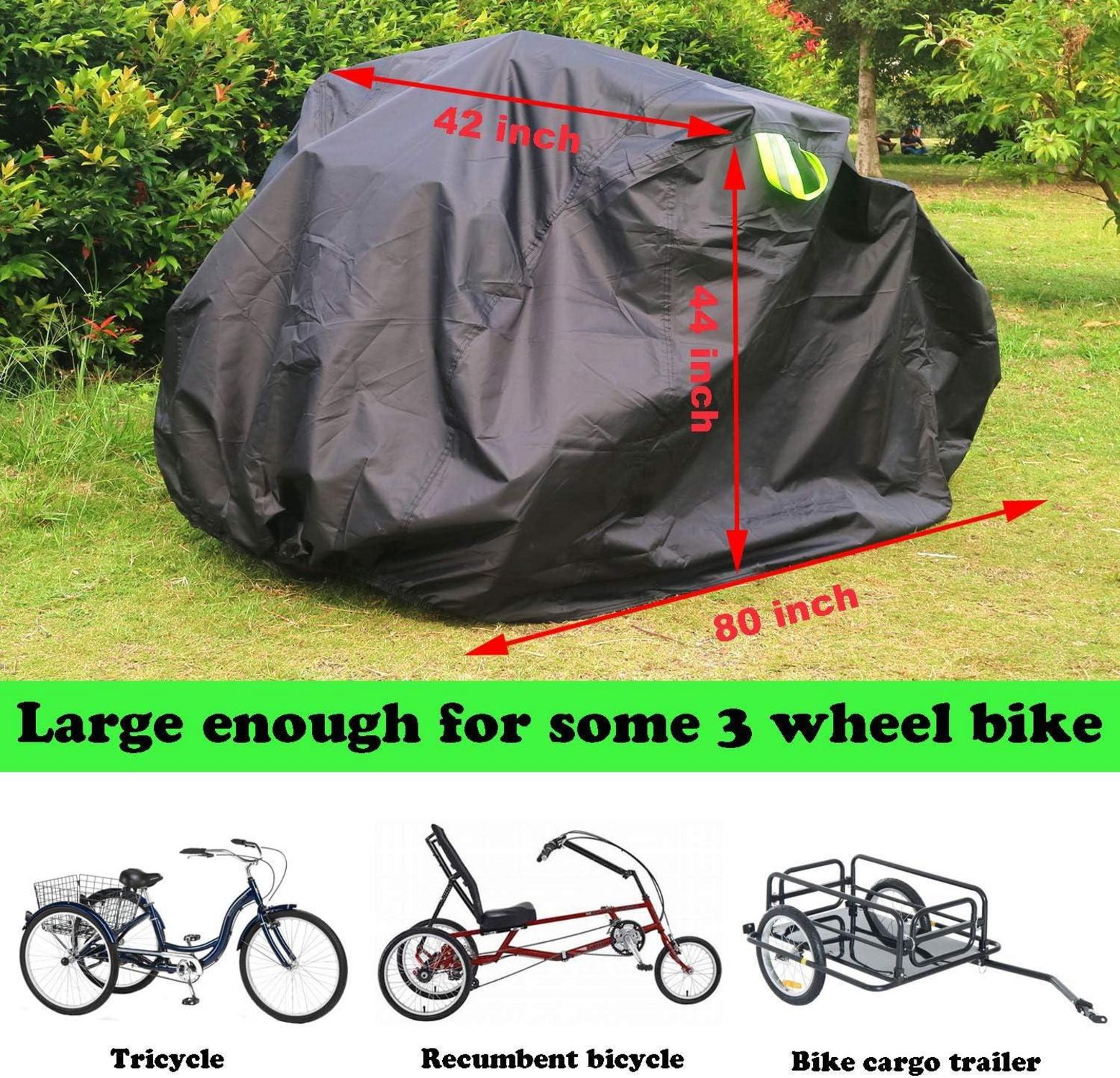 Fahrradabdeckung Wasserdicht Schwarz 210D Oxford für 2-3 Fahrräder