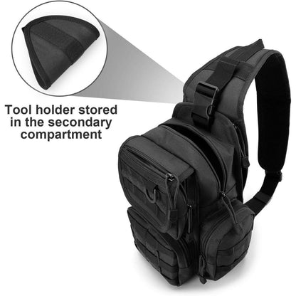 Taktische Brusttasche Schwarz | Militär Schultertasche mit