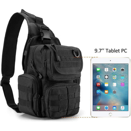 Taktische Brusttasche Schwarz | Militär Schultertasche mit