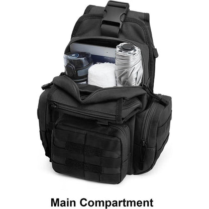 Taktische Brusttasche Schwarz | Militär Schultertasche mit