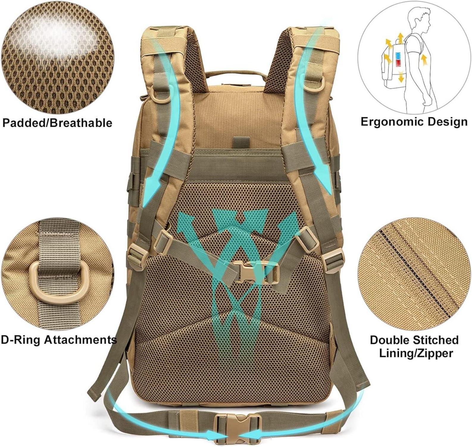 G4Free 40L Militär Rucksack Taktische Assault Pack Molle Outdoor Camping Trekking Jagd