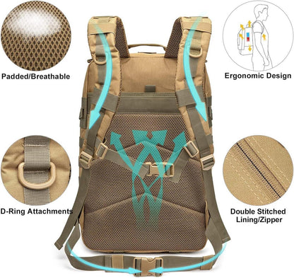 G4Free 40L Militär Rucksack Taktische Assault Pack Molle Outdoor Camping Trekking Jagd