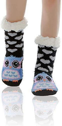 Flauschige Warme Wintersocken Anti-Rutsch Eule
