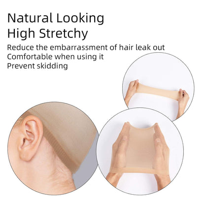 4er Set Atmungsaktive Nylon Perücke Kappen Haarnetz Wig Cap