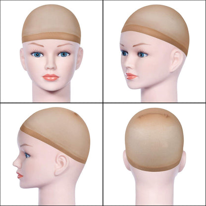4er Set Dehnbare Nylon Perücke Kappen Caps Hautfarbe Haarnetz