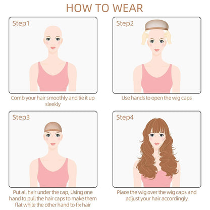 Haarnetz Wig Cap 4 Stk. Dehnbare Nylon Perücke Kappen Beige