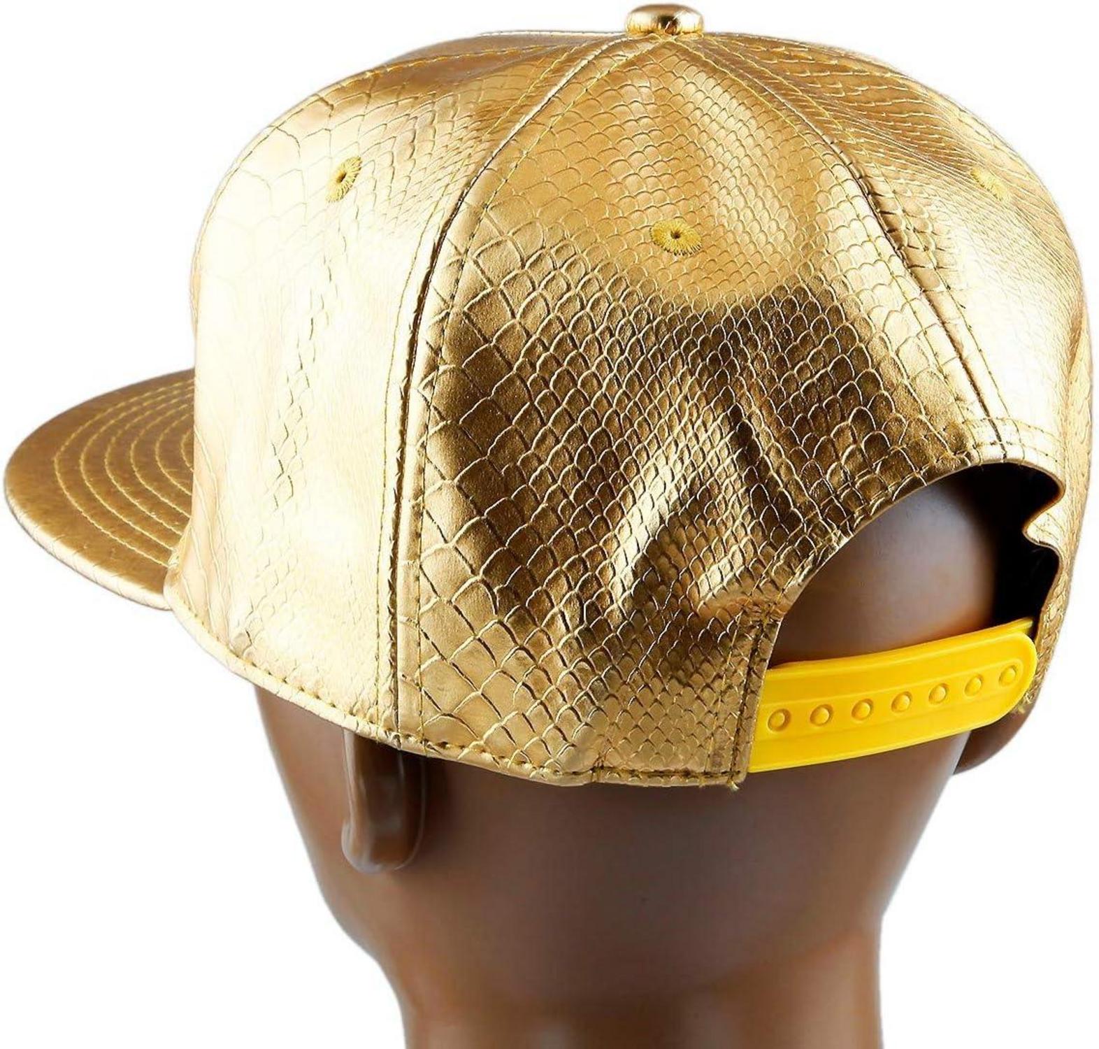 Kappe Snapback Flache Krempe PU-Leder Baumwolle Flat Brim Baseball
