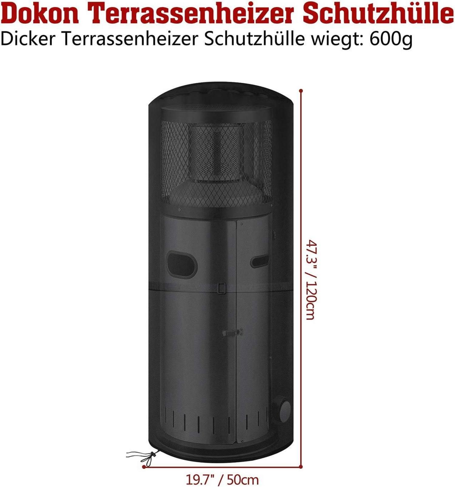 Wetterschutzhülle für Terrassenheizer 600D Oxford Schwarz 50x50x120cm