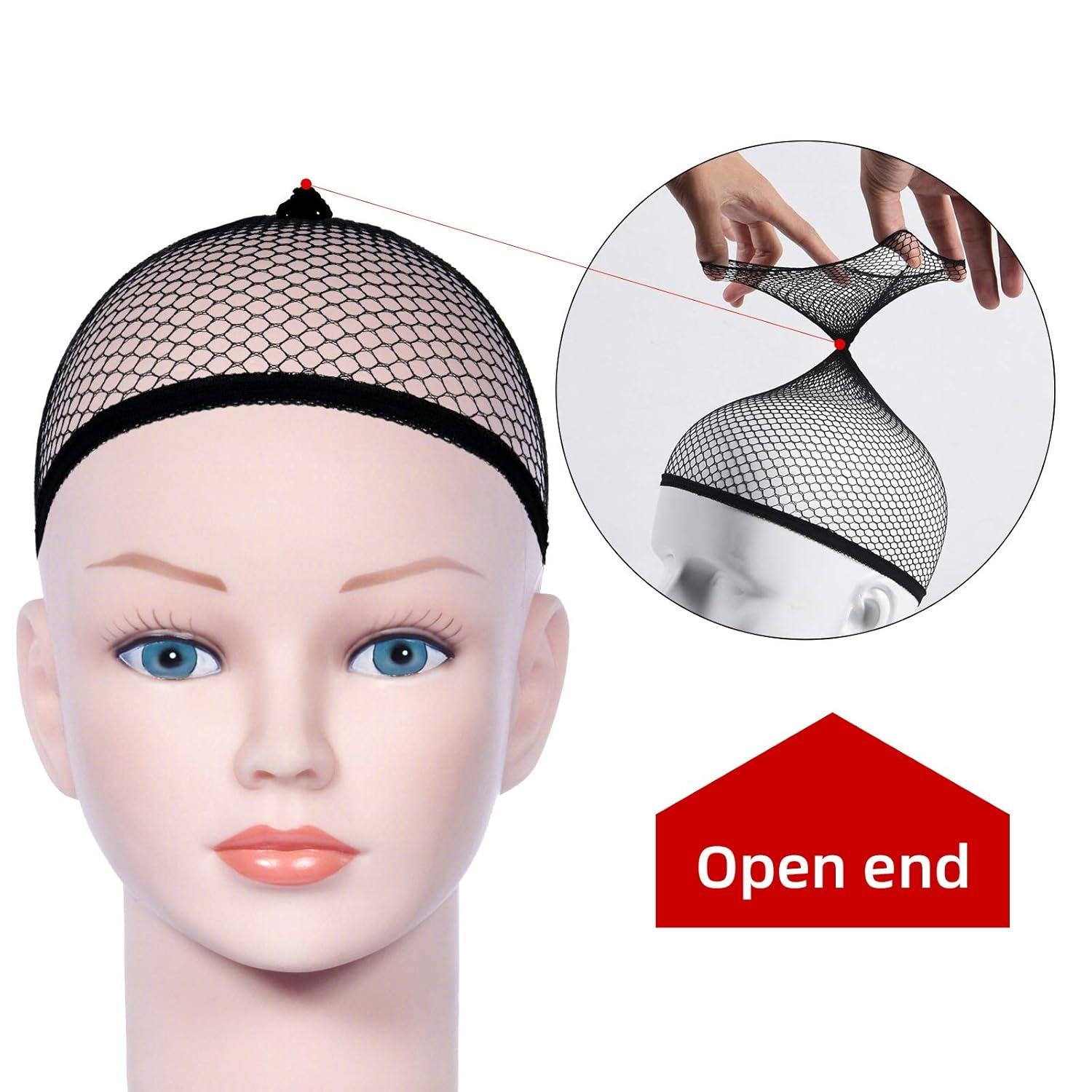 Perücke Kappen Schwarz Nylon Haarnetz Dehnbar (4