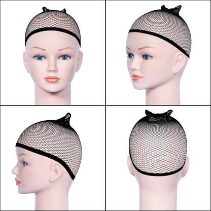 Wig Cap 4er Pack Schwarz Mesh Nylon Haarnetz Dehnbare Perückekappe