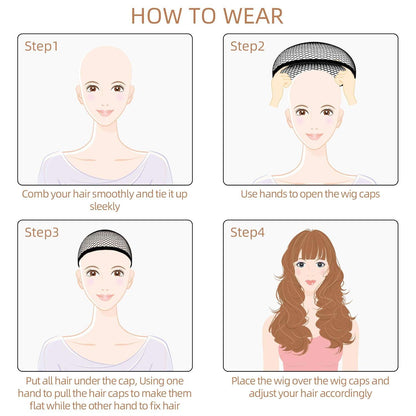 Wig Cap Schwarz Nylon Haarnetz Dehnbare Perückenkappen (4