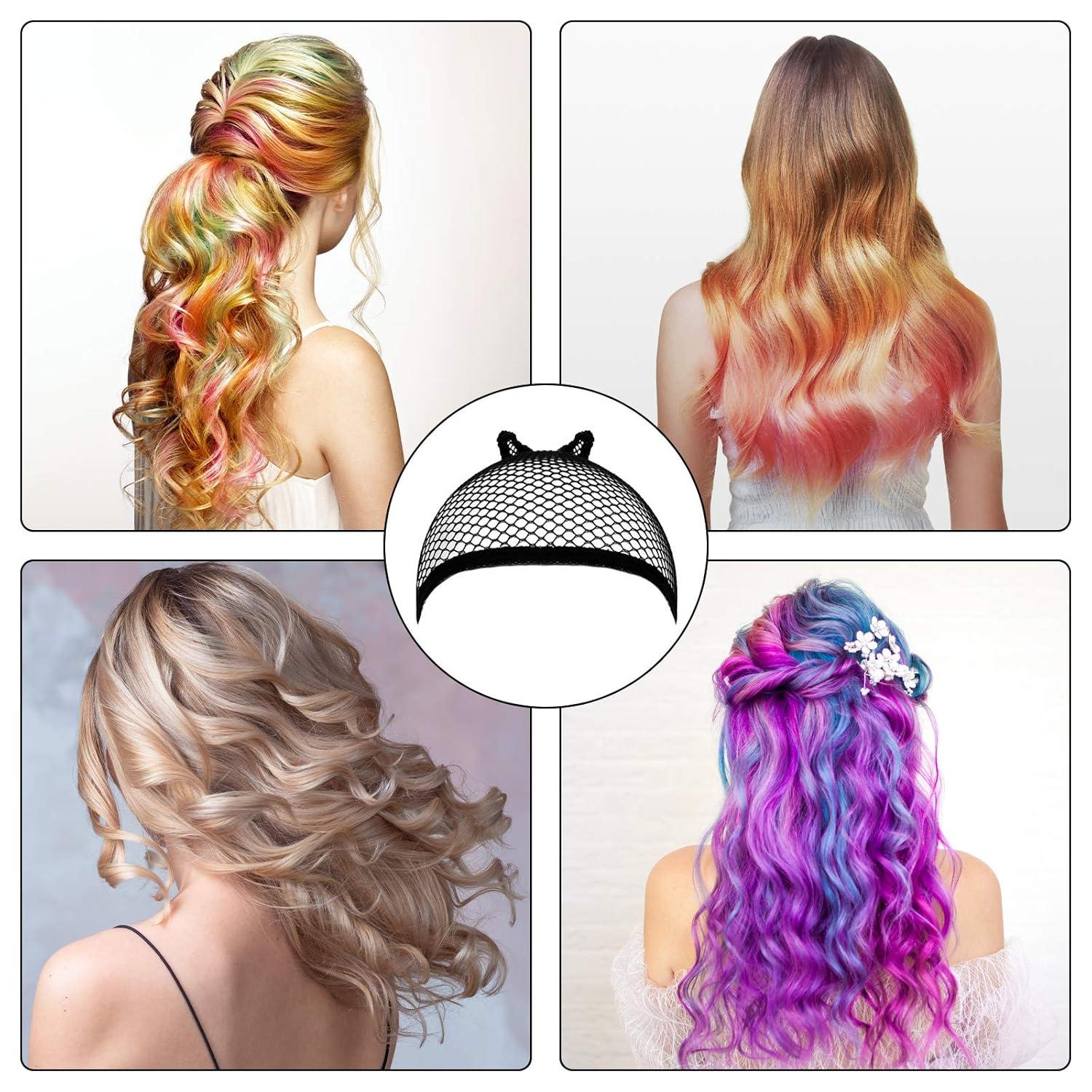 Wig Cap 4er Pack Schwarz Mesh Nylon Haarnetz Dehnbare Perückekappe