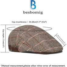 Schiebermütze Herren Sommer Grau Hut Herren Flat Cap 55-59cm