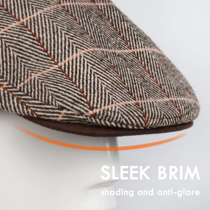 Schiebermütze Herren Sommer Grau Hut Herren Flat Cap 55-59cm