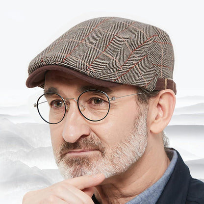 Schiebermütze Herren Sommer Grau Hut Herren Flat Cap 55-59cm