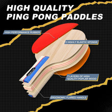 Tischtennisschläger Set mit 2 Schläger, 3 Bällen - für