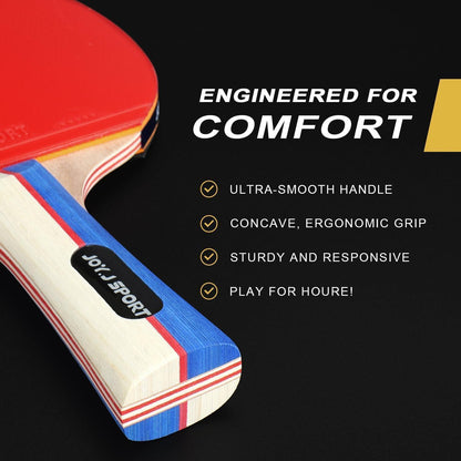 Tischtennisschläger Set mit 2 Schläger, 3 Bällen - für