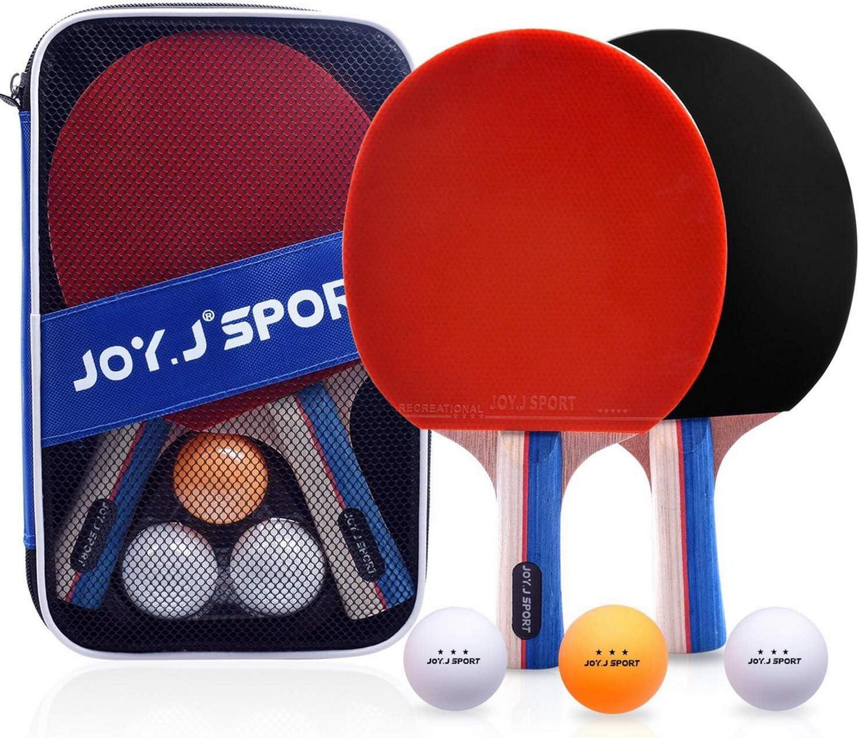 Tischtennisschläger Set mit 2 Schläger und 3 Bällen für Anfänger und