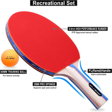Tischtennisschläger Set mit 2 Schläger, 3 Bällen - für