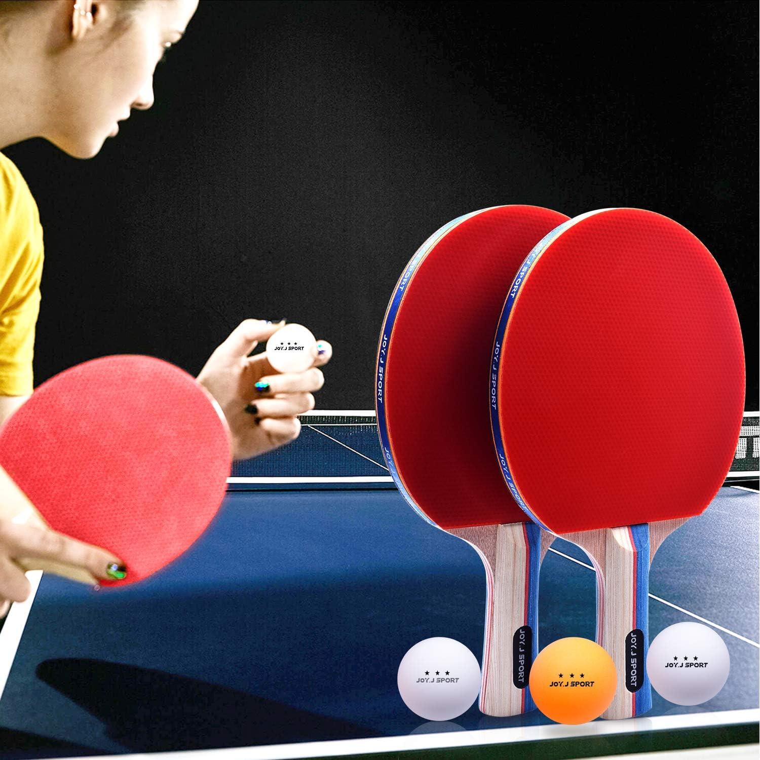 Tischtennisschläger Set mit 2 Schläger und 3 Bällen - Für Anfänger und