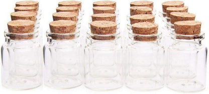 Miniatur Glasflaschen Klarglas Korkverschluss 15ml 20er Set