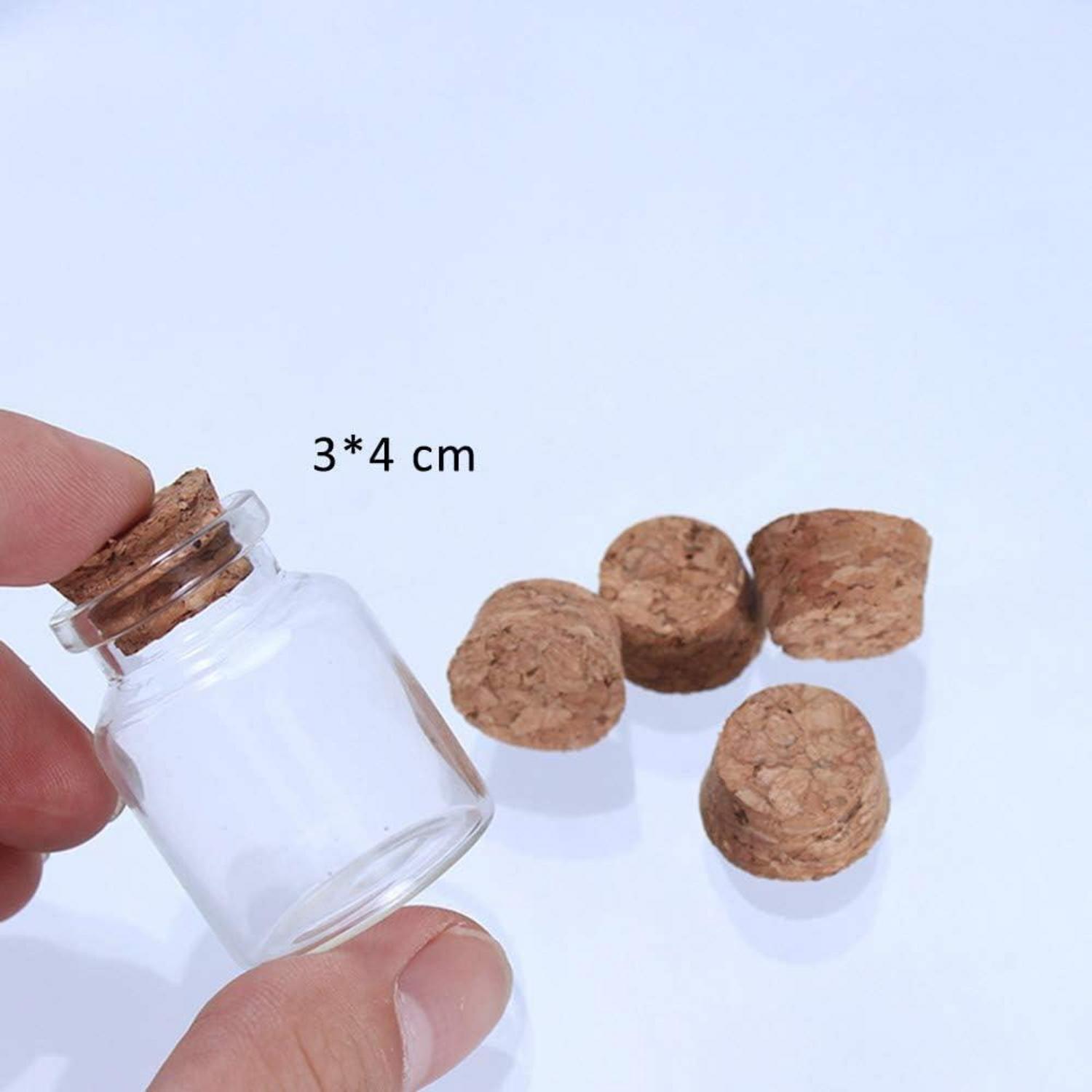 Mini-Glasflaschen Klar 15ml Korkverschluss 20 Stk DIY Kunst Deko