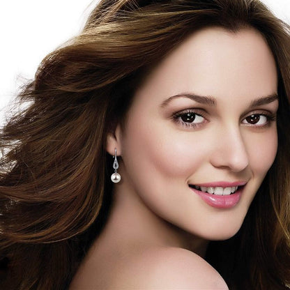 D.Perlla Silber Ohrringe 925 CZ Diamant Perlen 8mm Vintage Baumschmuck