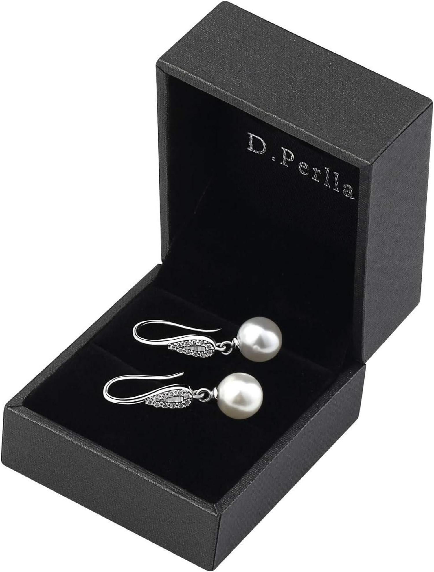 Ohrringe Silber Perlen 925 Silber CZ Diamant Damen Vintage Perle