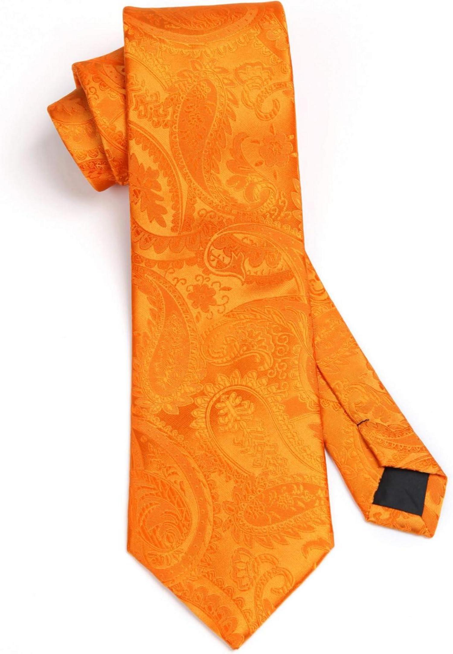 Krawatten und Einstecktuch Set mit Paisley Muster
