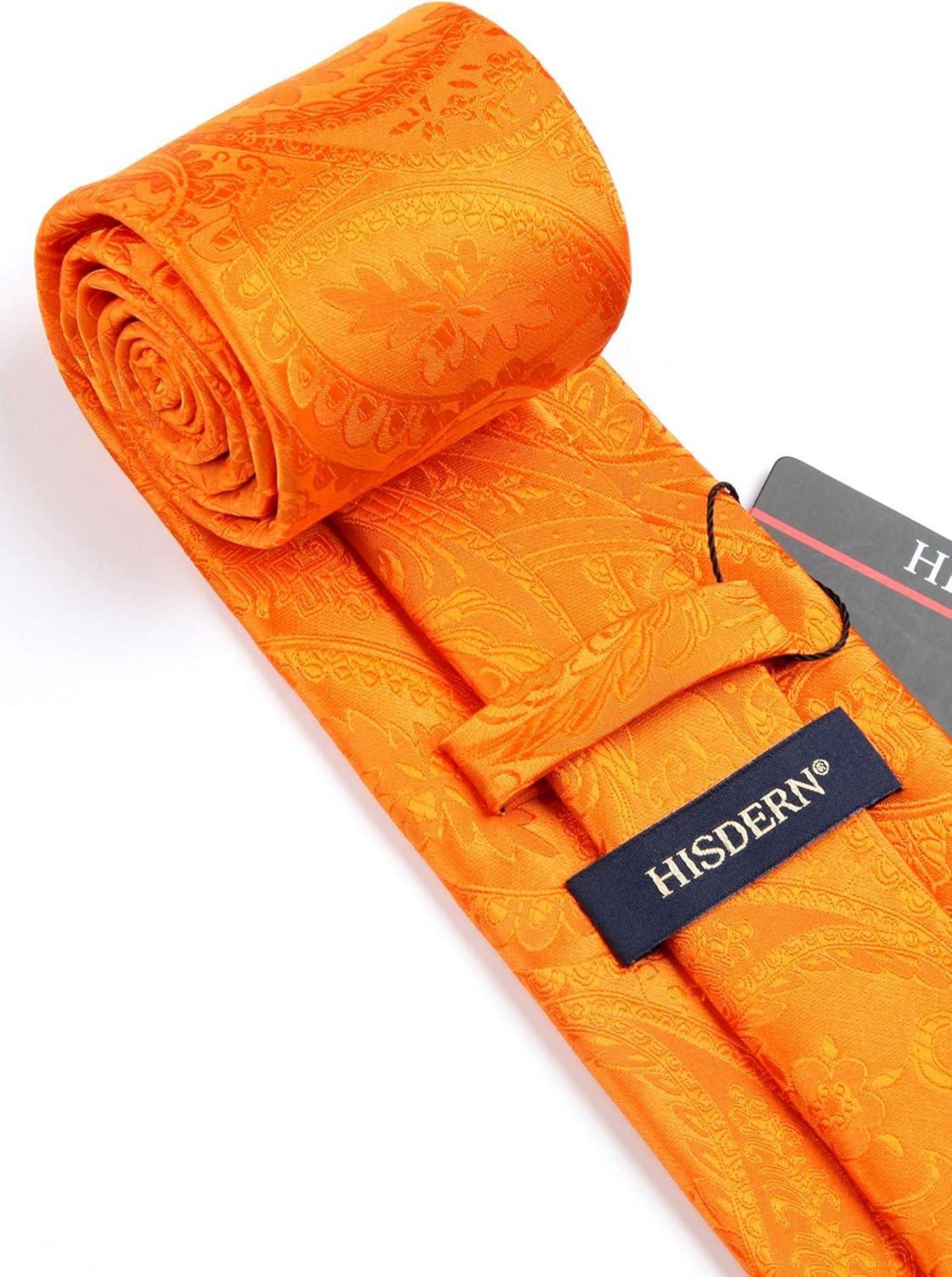 HISDERN Herren Hochzeit Krawatten Set Paisley Einstecktuch verschiedene Farben