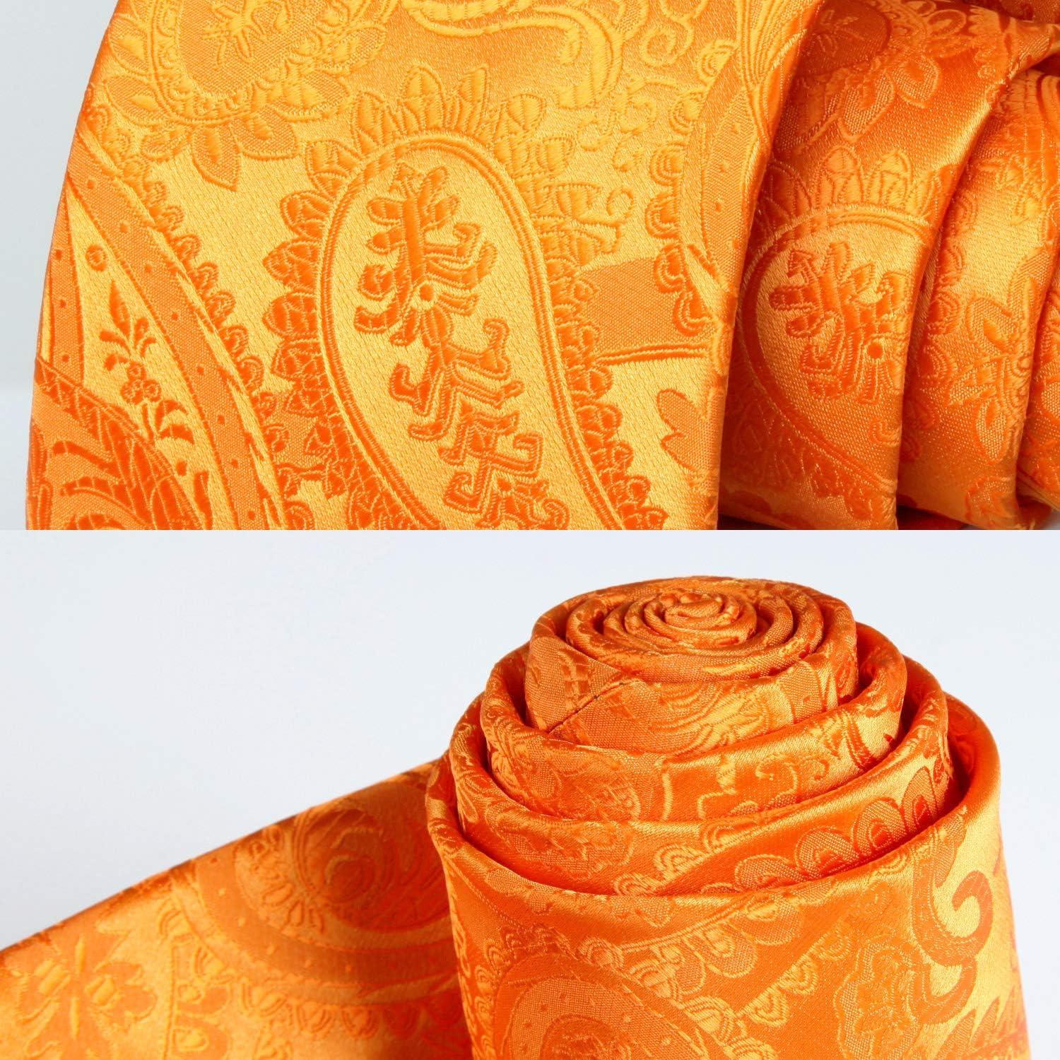 HISDERN Herren Hochzeit Paisley Krawatten Set Einfarbige Farben Einheitsgröße